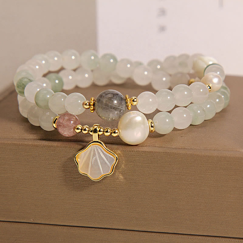 Wear FengShui Double Layer Jade Shell Luck Bracelet