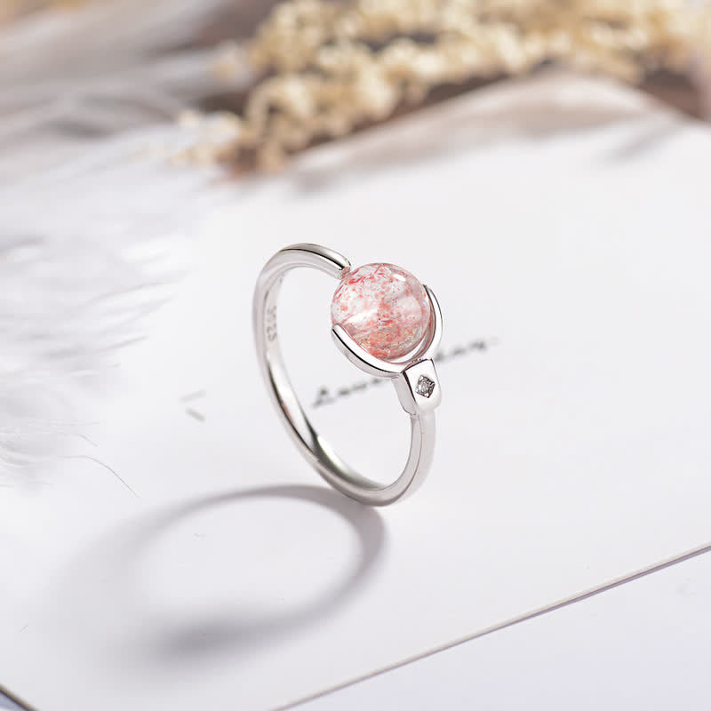 Wear FengShui Pink Crystal Soothing Rotation Ring