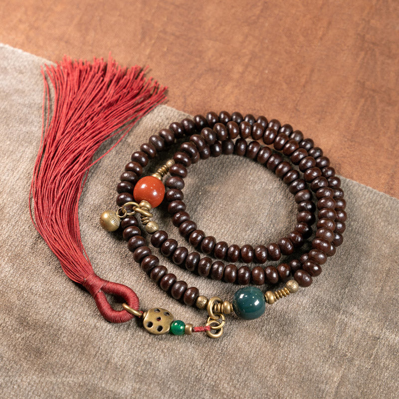 Wear FengShui 108 Mala Beads Natural Tibet Purple Bodhi Seed Auspiciousness Bracelet