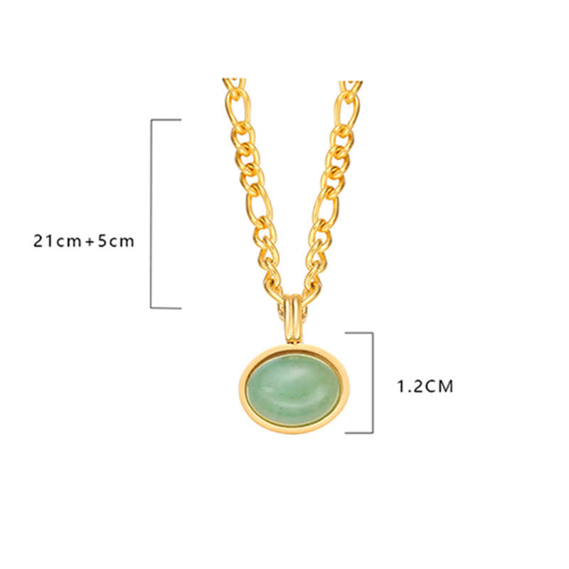 Wear FengShui Oval Turquoise Strength Titanium Steel Necklace Pendant