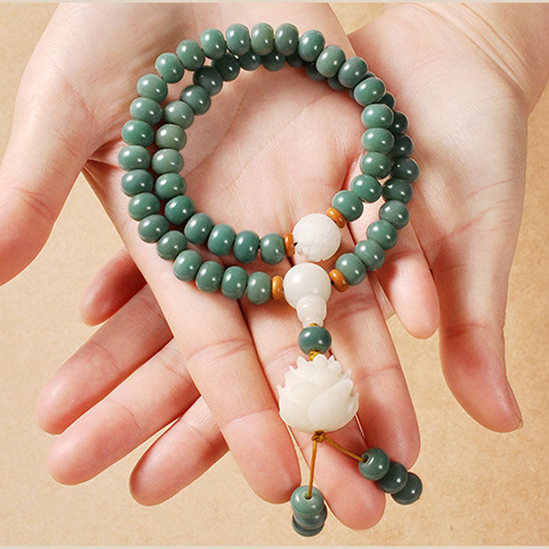 Wear FengShui Lotus Cyan Bodhi Seed Success Bracelet