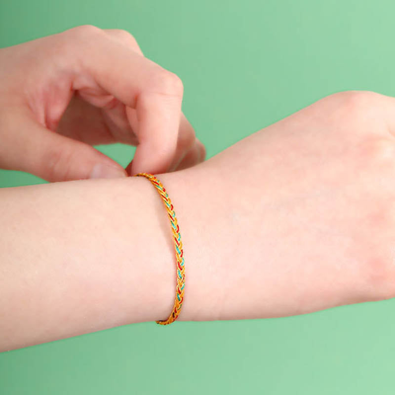 Wear FengShui Handmade Multicolored Dragon Scale Pattern Braid String Bracelet