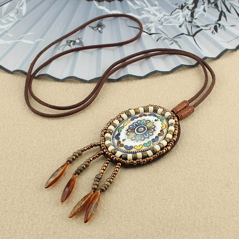 Wear FengShui Mandala Pattern Beads Creativity Necklace Pendant
