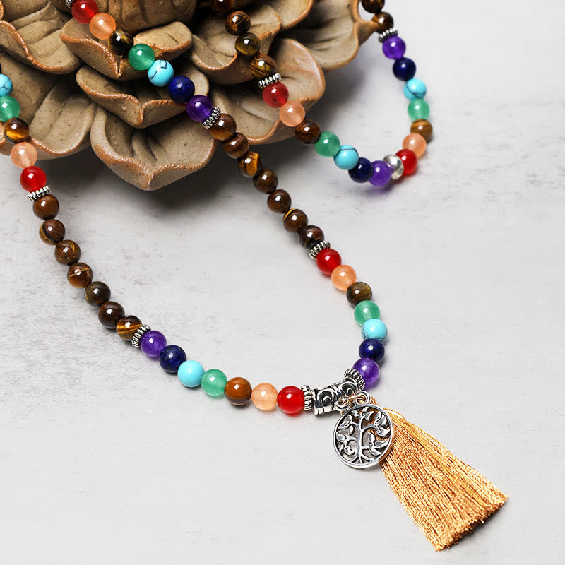 Wear FengShui Healing Crystal Mala Prayer Beads 108 Meditation Healing Multilayer Bracelet Necklace