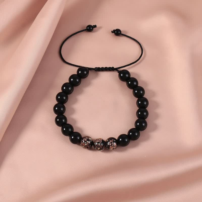 Wear FengShui Black Obsidian Luminous Glowstone Strength Bracelet