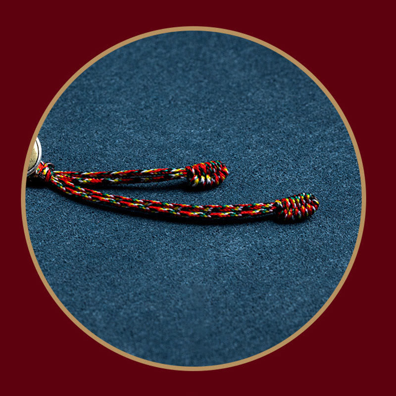 Wear FengShui Handmade 925 Sterling Silver Chinese Zodiac Natal Buddha Protection Colorful Rope Bracelet