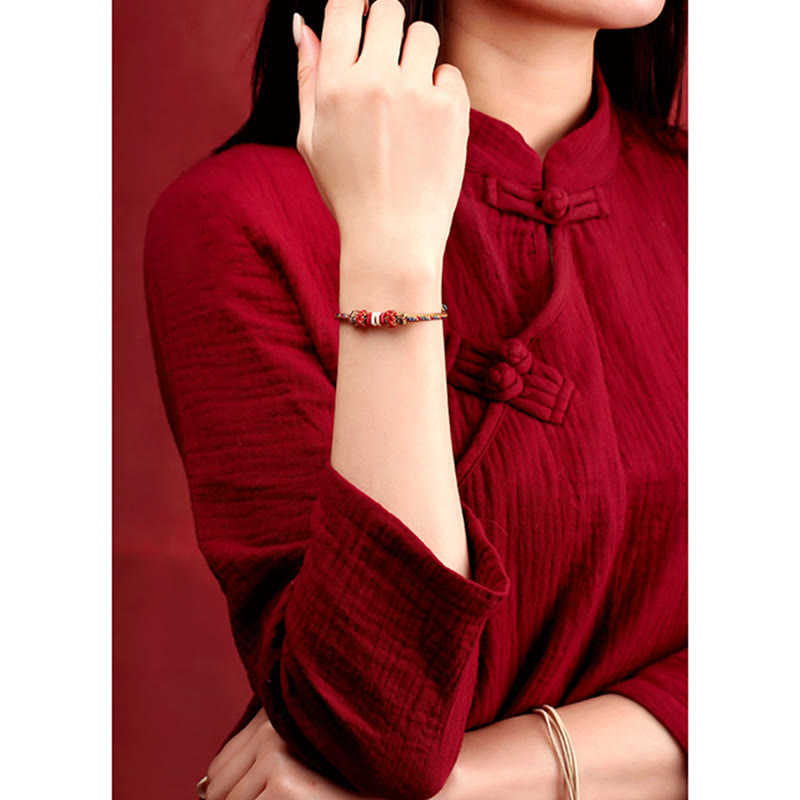 Wear FengShui Handmade Dunhuang Color Luck Braid String Bracelet