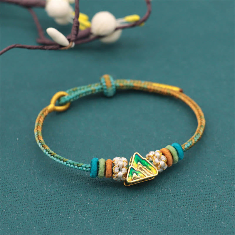 Wear FengShui Handmade Eight Thread Peace Knot Peach Blossom Knot Luck Rope Braided Bracelet