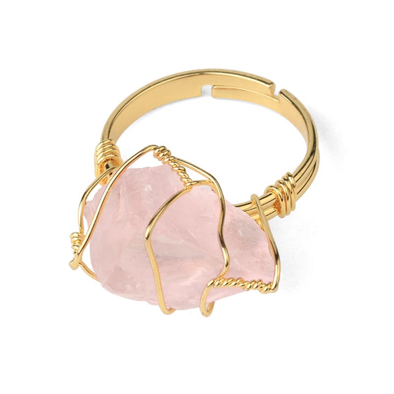 Wear FengShui Natural Crystal Gemstone Amethyst Adjustable Ring