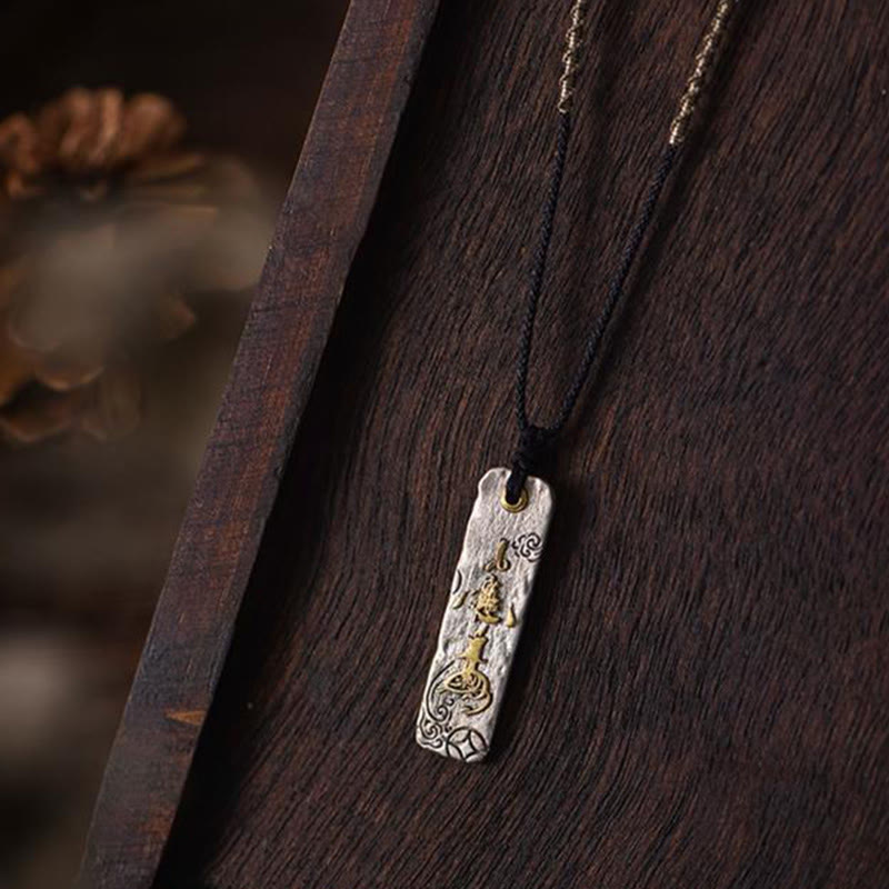 Wear FengShui Making A Fortune Chinese Character Copper Coin Wealth Necklace Pendant