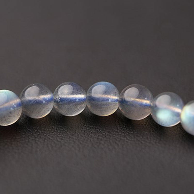 Wear FengShui Natural Moonstone Flower Chram Healing Beads Bracelet