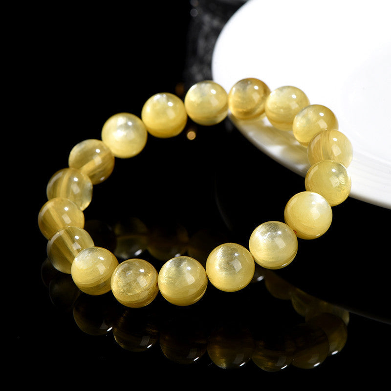 Wear FengShui Natural Golden Lepidolite Protection Prosperity Bracelet