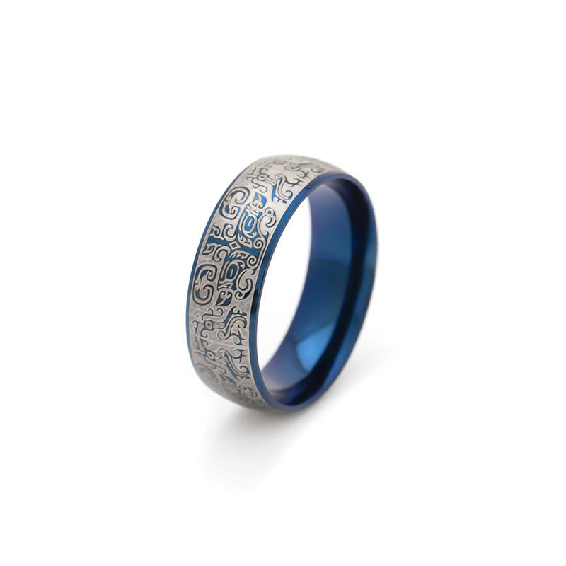 Wear FengShui Lucky Mythological Creature Taotie Wealth Titanium Steel Ring