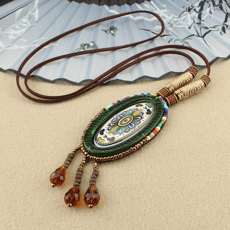 Wear FengShui Mandala Pattern Beads Creativity Necklace Pendant