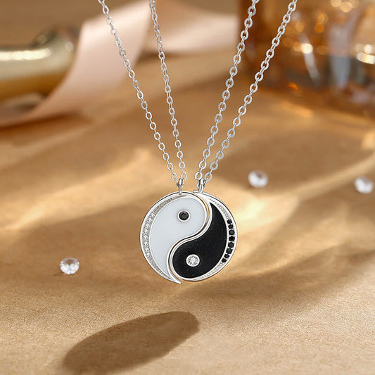 Wear FengShui 925 Sterling Silver Yin Yang Symbol Harmnoy Necklace Pendant