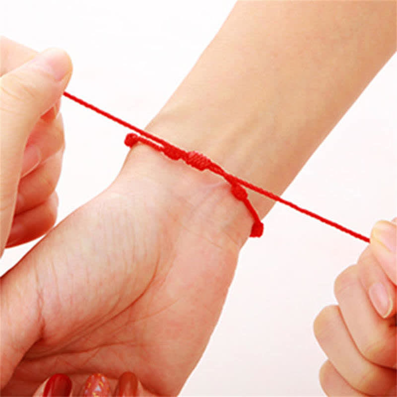 Wear FengShui 4Pcs Evil Eye Seven Knot Red String Protection Bracelet