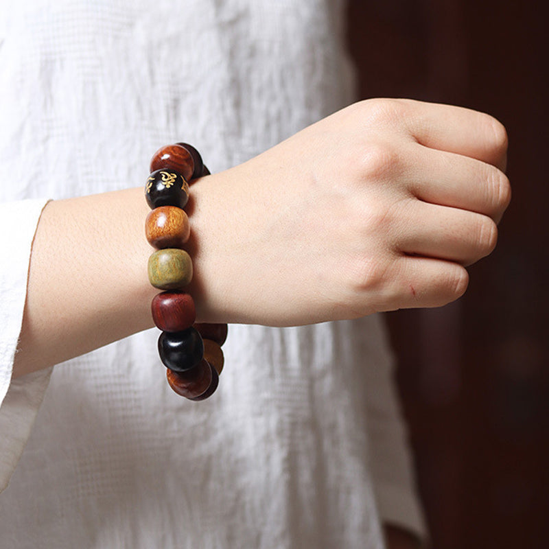 Wear FengShui Tibet Various Wood Om Mani Padme Hum Purity Bracelet