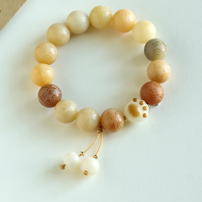 Wear FengShui Bodhi Seed Om Mani Padme Hum Carved Harmony Bracelet