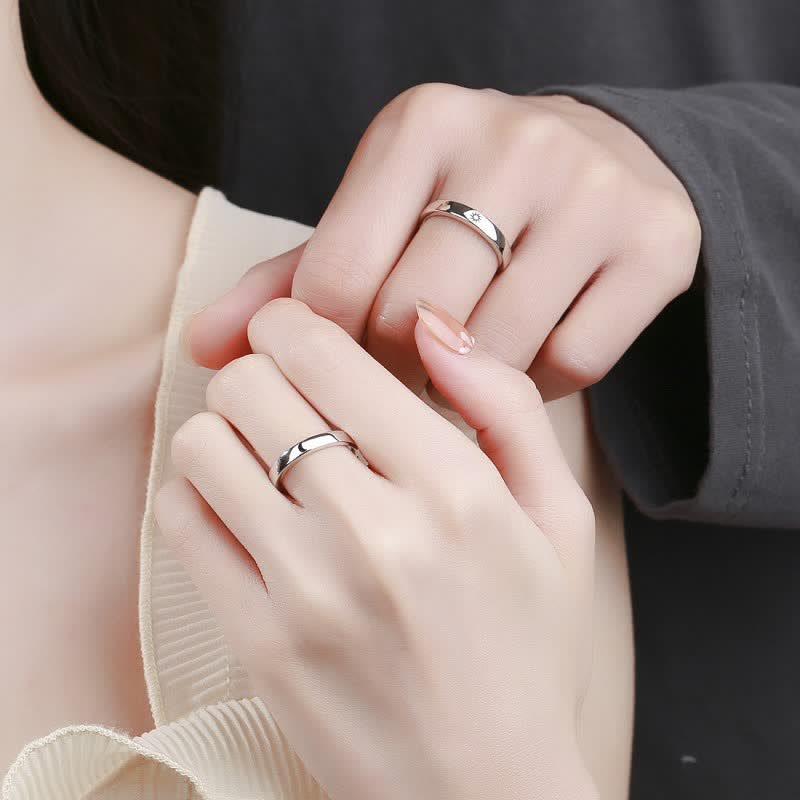 Wear FengShui 925 Sterling Silver Sun Moon Protection Adjustable Couple Ring
