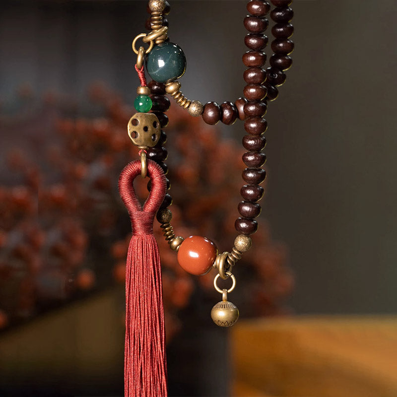 Wear FengShui 108 Mala Beads Natural Tibet Purple Bodhi Seed Auspiciousness Bracelet
