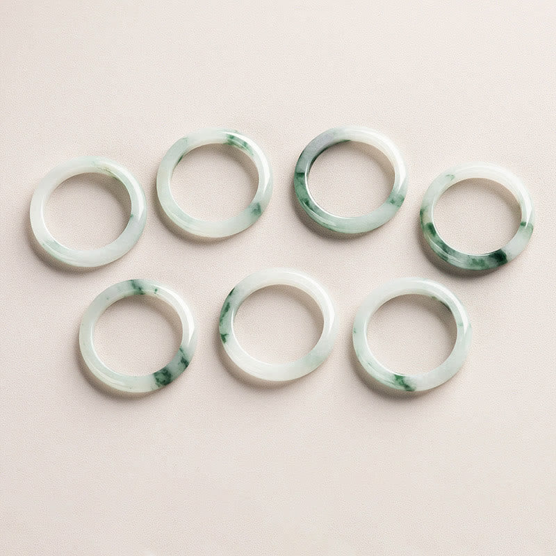 Wear FengShui Natural Green Jade Luck Abundance Ring