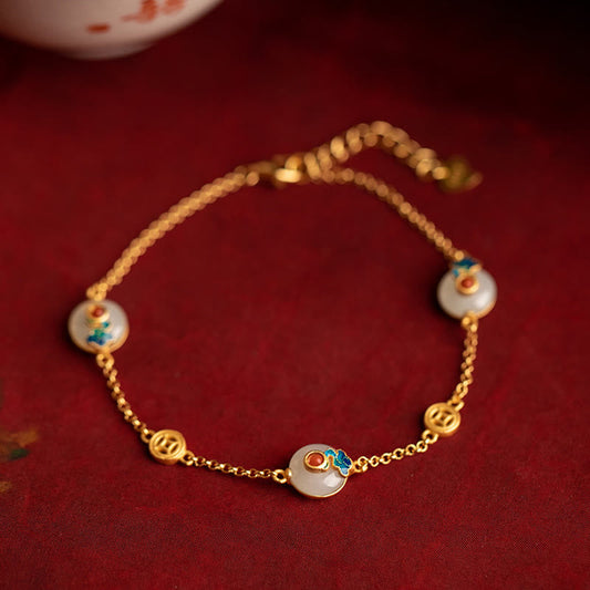 Wear FengShui Auspicious Clouds Jade Pattern Luck Bracelet