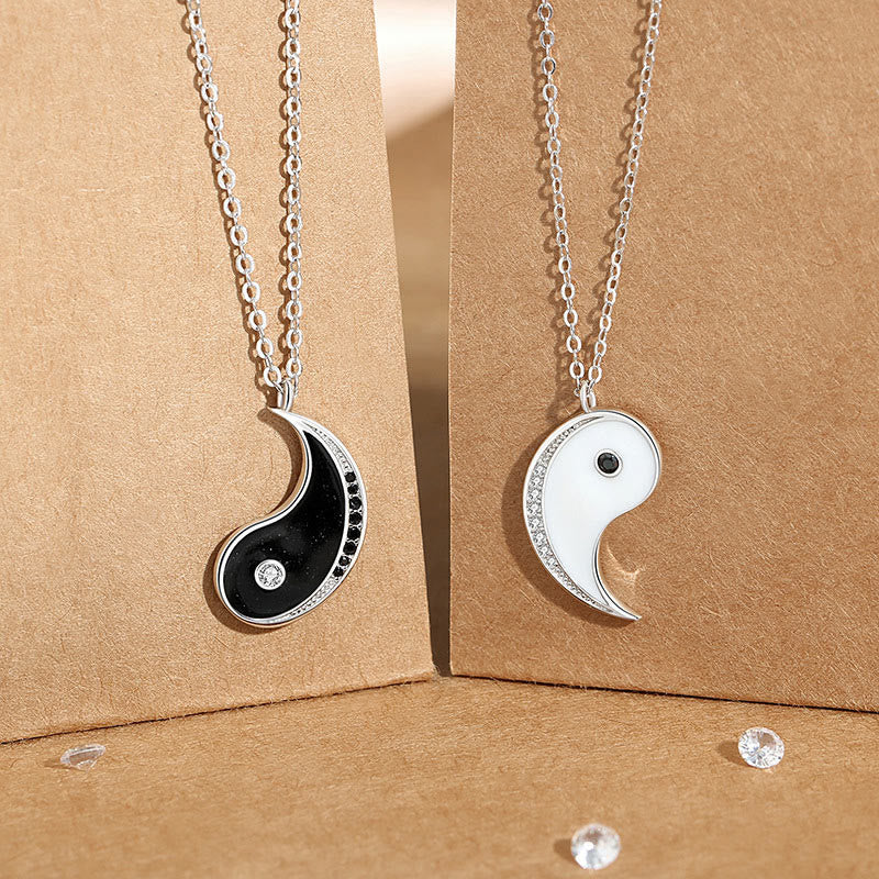 Wear FengShui 925 Sterling Silver Yin Yang Symbol Harmnoy Necklace Pendant