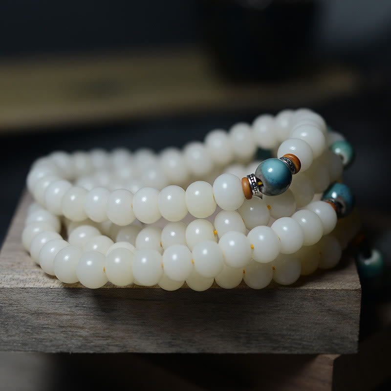 Wear FengShui 108 Mala Beads Bodhi Seed Keep Away Evil Spirits Calm Bracelet