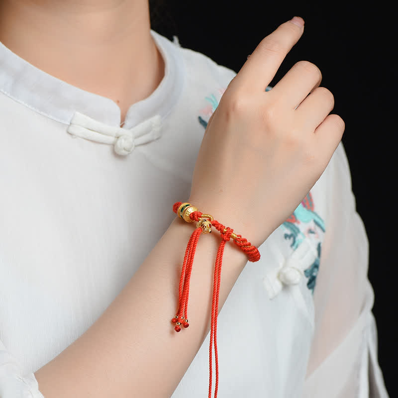 Wear FengShui Tibetan Handmade Luck Prayer Wheel Bead Charm Weave Colorful String Bracelet