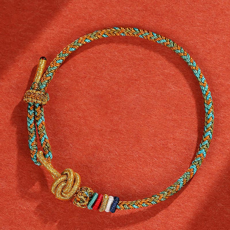 Wear FengShui Handmade Dunhuang Colorful Rope Protection Braid String Bracelet