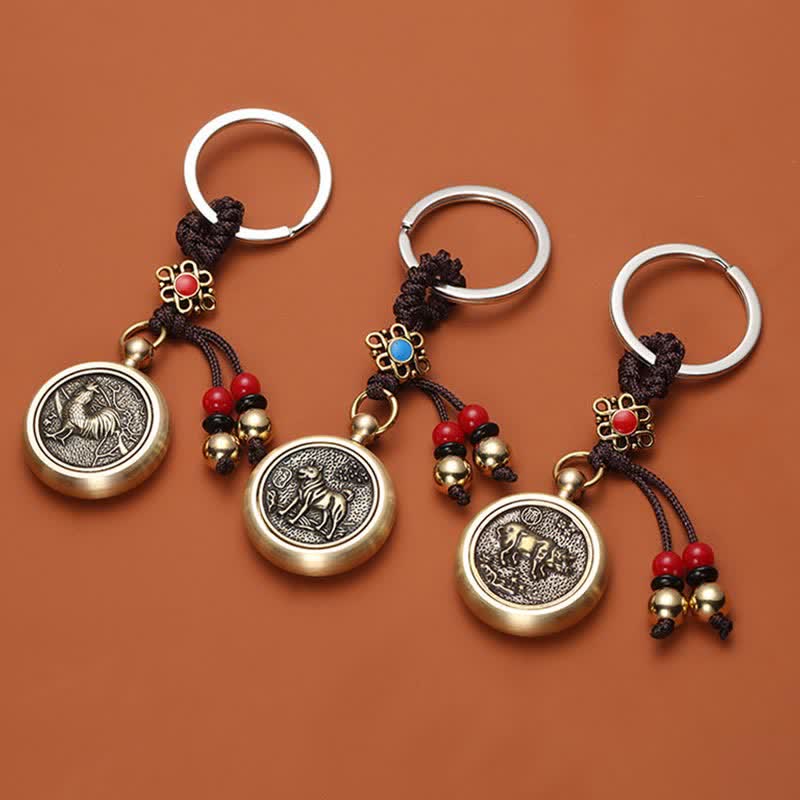 Wear FengShui 12 Chinese Zodiac Blessing Wealth Fortune Keychain