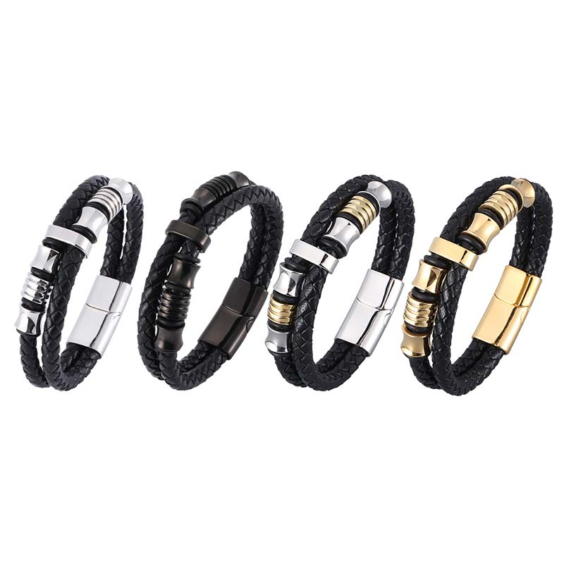 Wear FengShui Layered Leather Weave Fortune Bracelet