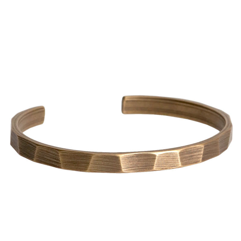 Wear FengShui Vintage Rustic Design Copper Wealth Adjustable Cuff Bracelet