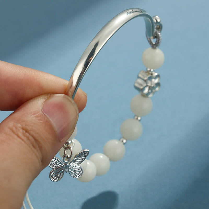 Wear FengShui Bodhi Seed Butterfly Lotus Luck Wealth Bracelet Bangle