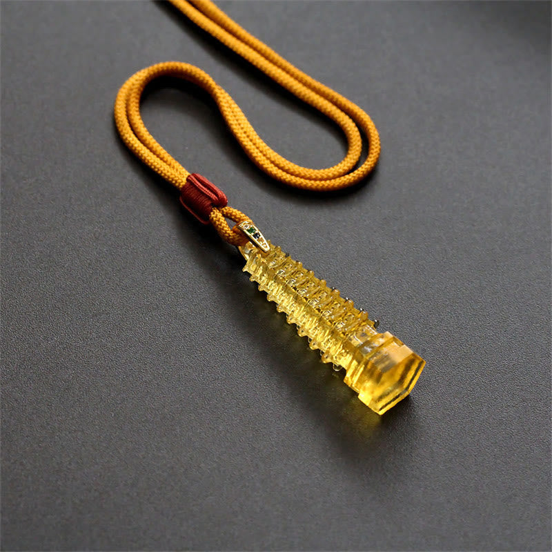 Wear FengShui Liuli Ancient Pagoda Wisdom Necklace