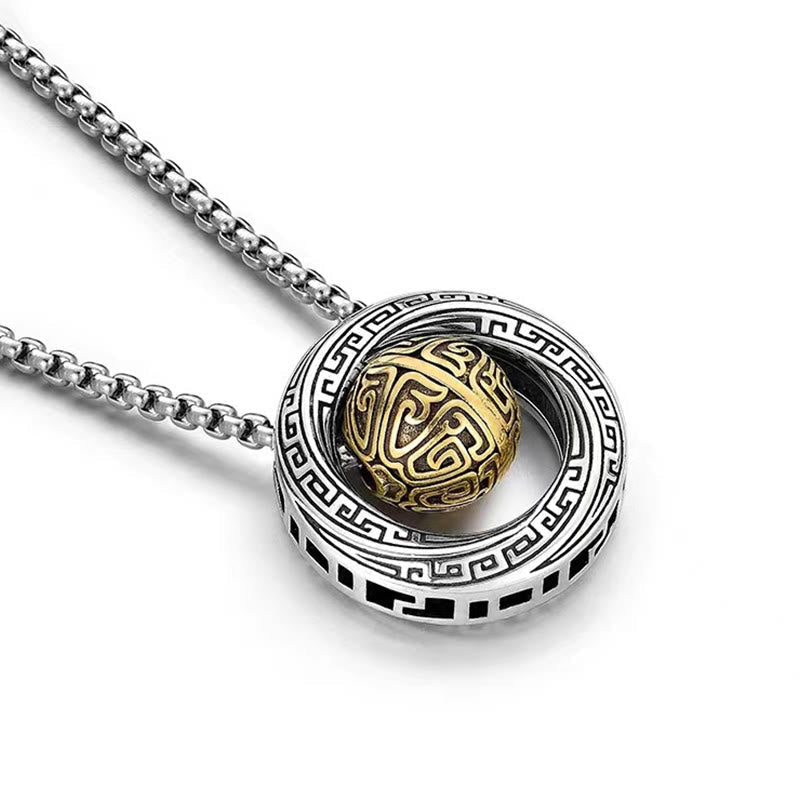 Wear FengShui Mobius Lucky Bead Copper Wealth Necklace Pendant