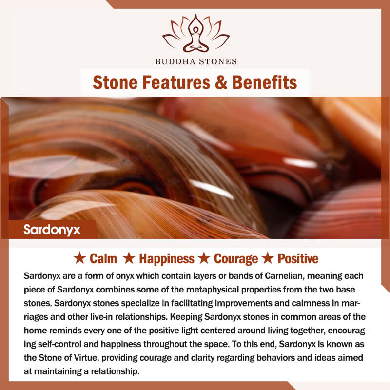 Wear FengShui Natural Sardonyx Courage Happiness Bracelet