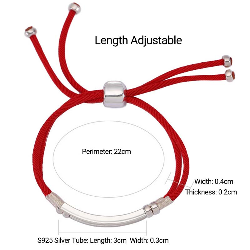 Wear FengShui 925 Sterling Silver Red String Layered Braid Bracelet