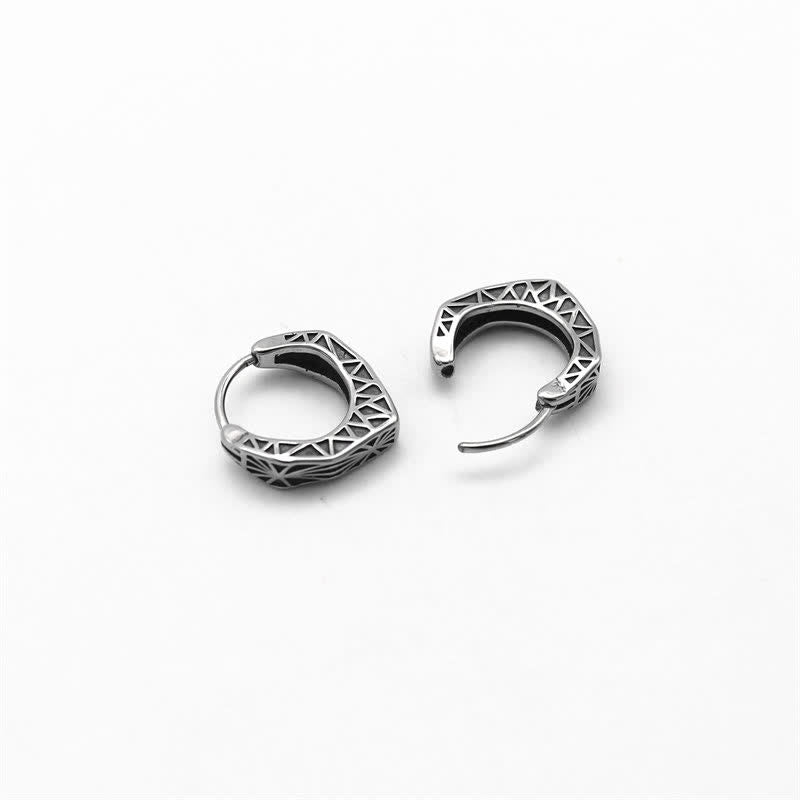 Wear FengShui Viking Hoop Titanium Steel Balance Earrings