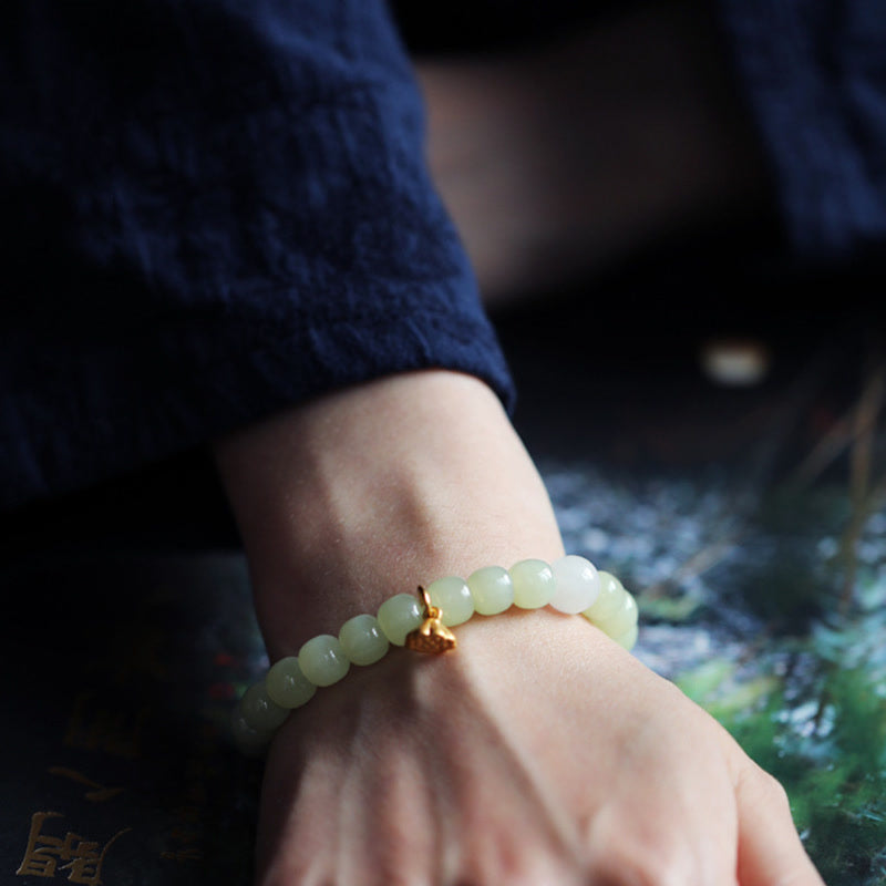 Wear FengShui Jade Lotus Abundance Adjustable Bracelet