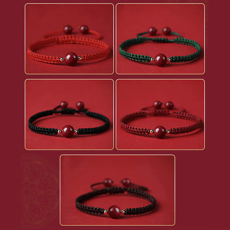 Wear FengShui Lucky Cinnabar Bead Blessing Red String Bracelet