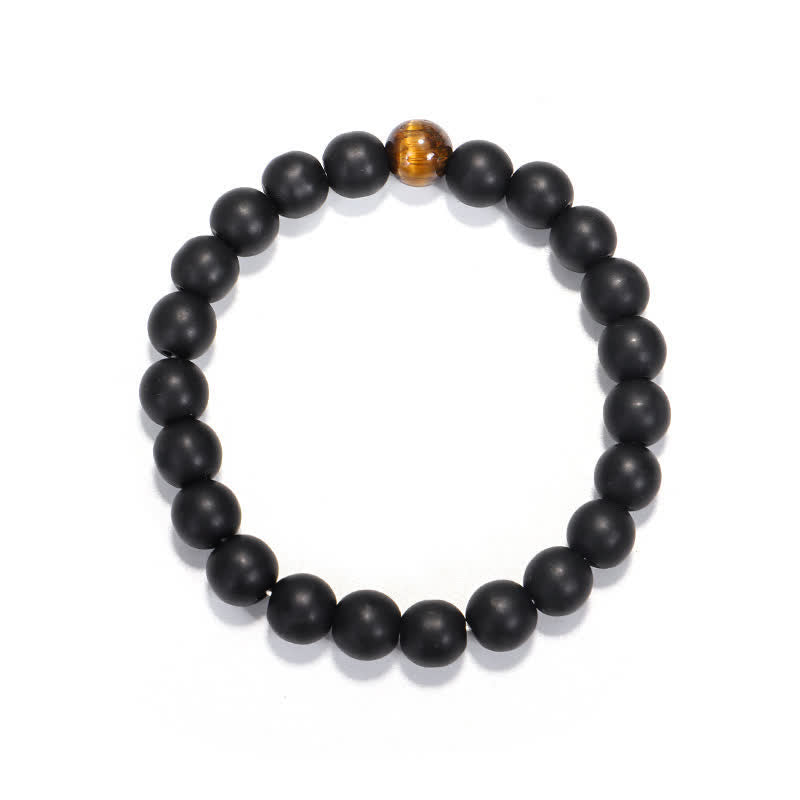 Wear FengShui 108 Mala Beads Frosted Stone Tiger Eye Balance Bracelet Necklace Pendant