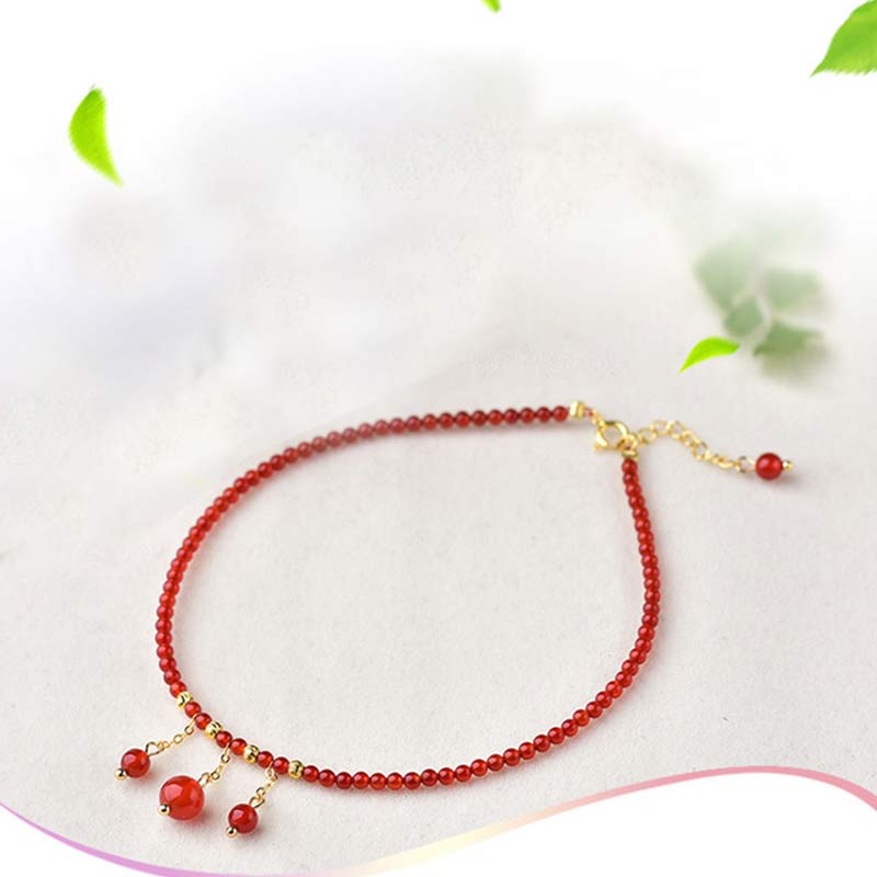 Wear FengShui Red Agate Confidence Calm Anklet