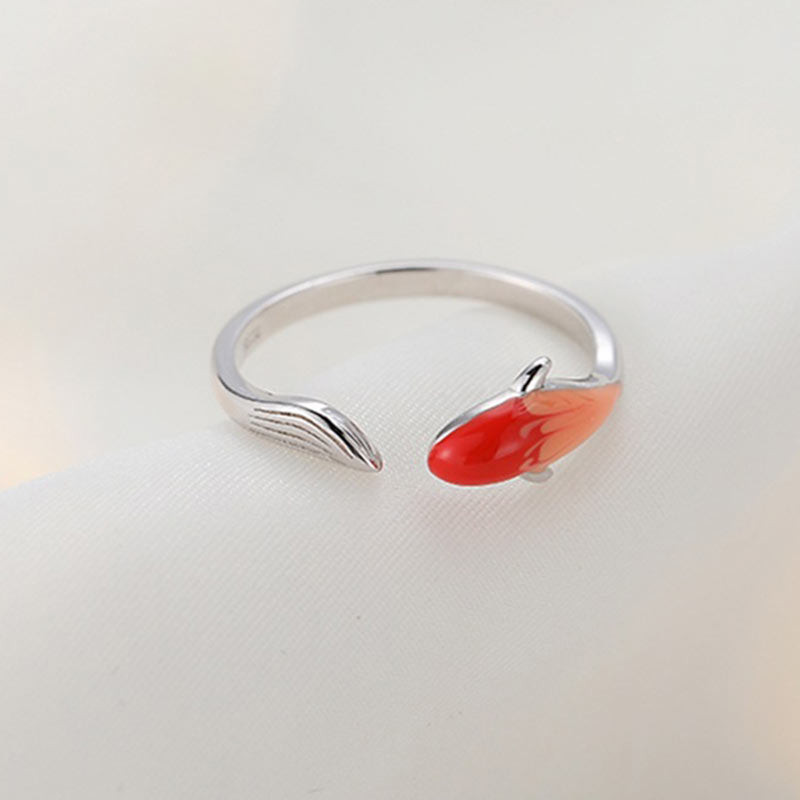 Wear FengShui Koi Fish Copper Balance Luck Adjustable Ring