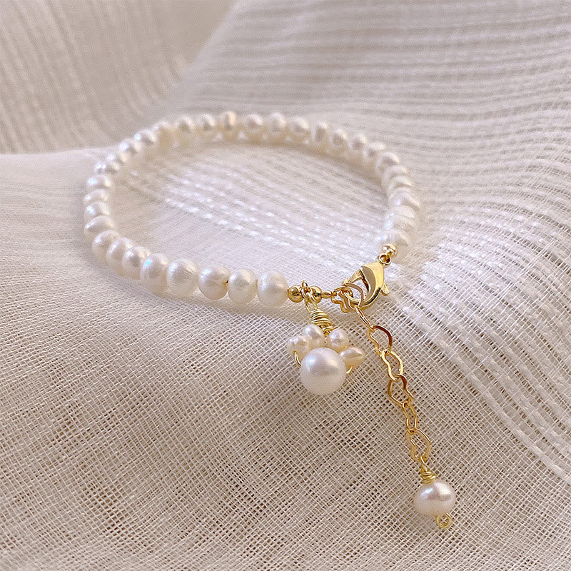 Wear FengShui Pearl Cat Paw Healing Chain Bracelet