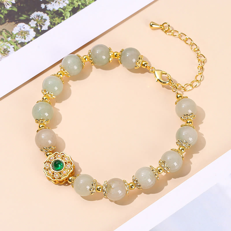 Wear FengShui Natural Jade Prosperity Bead Chain Bracelet