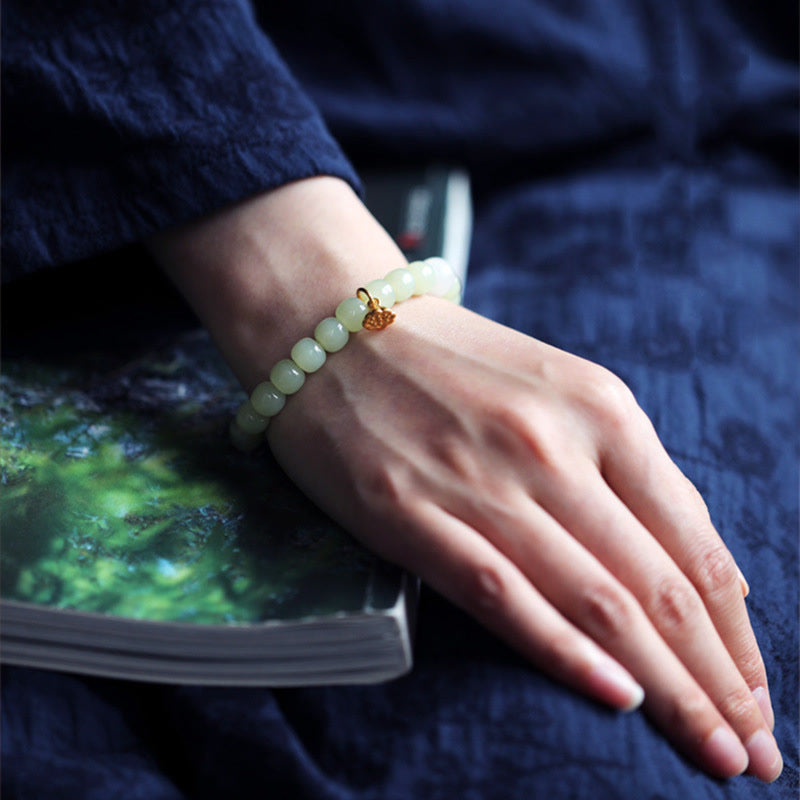 Wear FengShui Jade Lotus Abundance Adjustable Bracelet