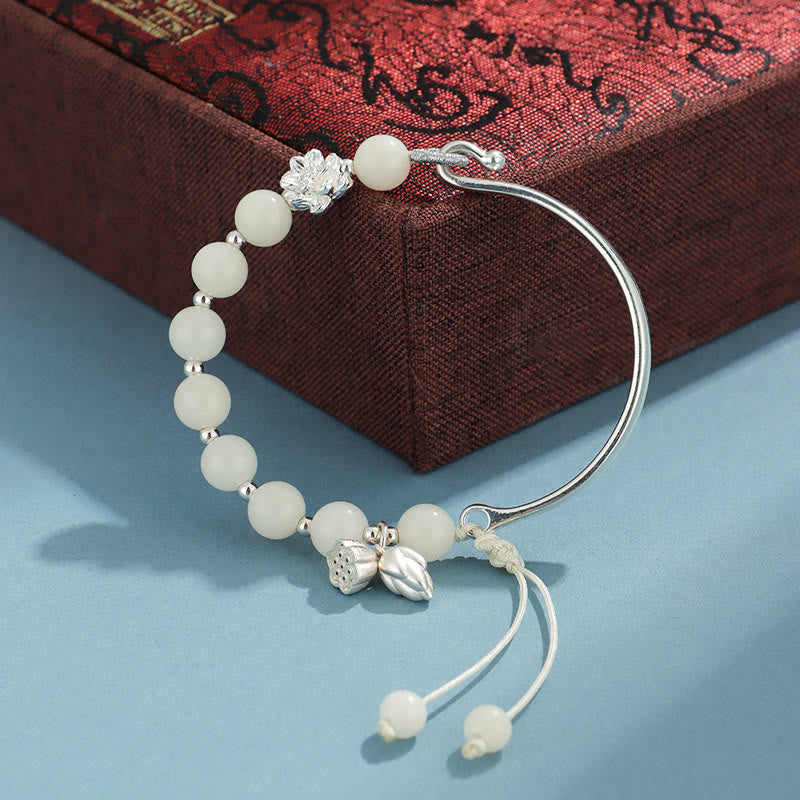 Wear FengShui Bodhi Seed Butterfly Lotus Luck Wealth Bracelet Bangle
