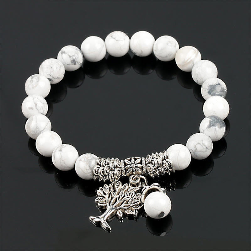 Wear FengShui Natural Gemstone Tree of Life Lucky Charm Stretch Bracelet