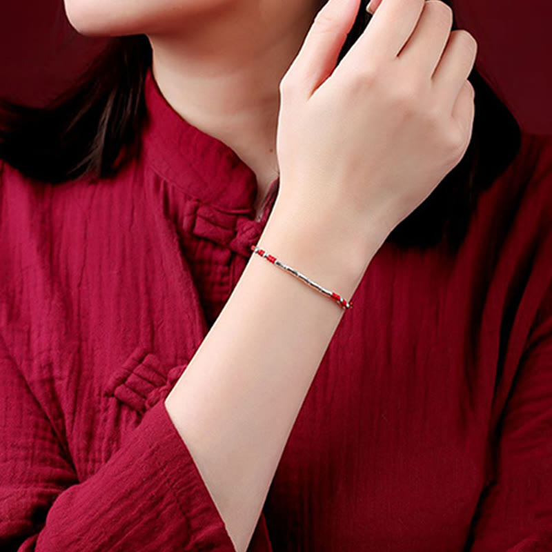 Wear FengShui Tibet Handmade Multicolored Bamboo Protection Braided String Bracelet